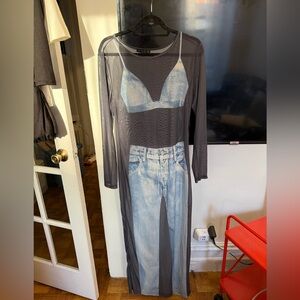 Sheer Black Mesh Bodycon Maxi Dress